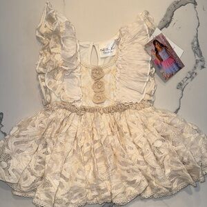 Ooh! La, La! Couture Lace Baby Oatmeal Dress